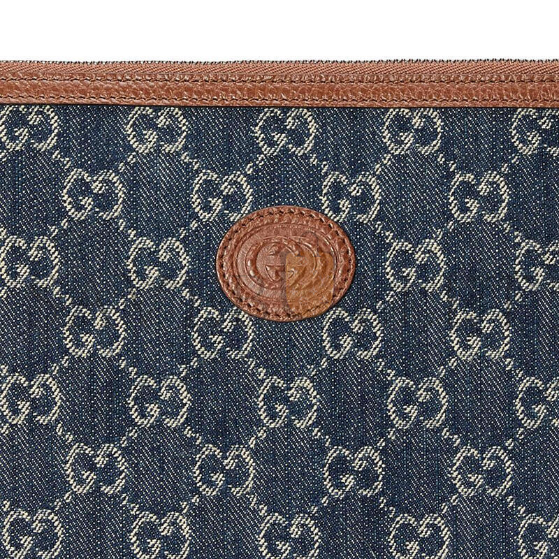 GUCCI GG DENIM POUCH 672953 (30.5*21*1.5cm)